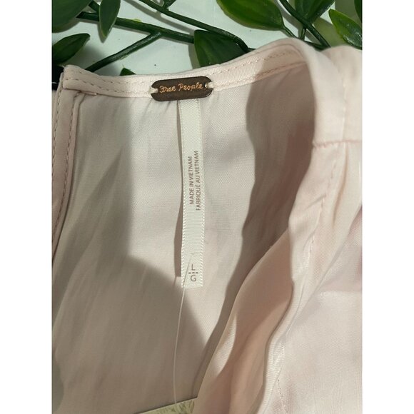 Free People Pink Rose Long Sleeve Top With Back Tie Details & Scoop Neck Size L - Picture 9 of 11